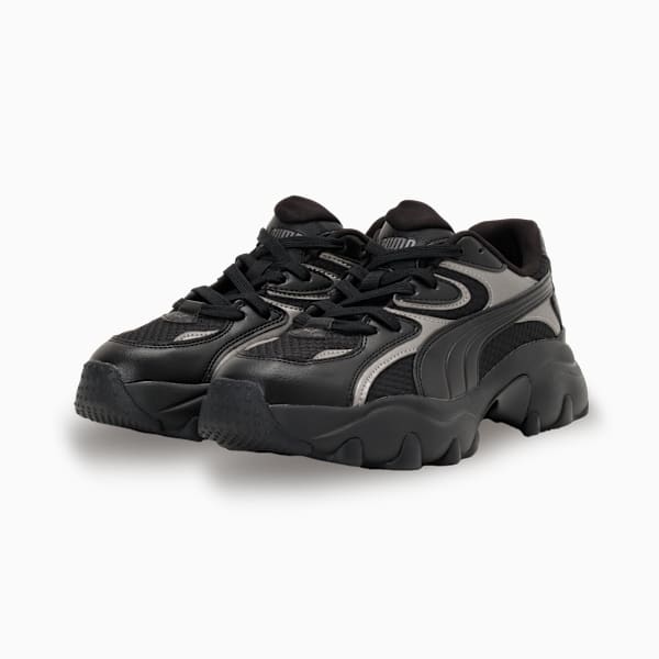 ウィメンズ パルサー ライト シャインメリー スニーカー, PUMA Black-Puma Aged Silver-Glacial Gray, extralarge-JPN