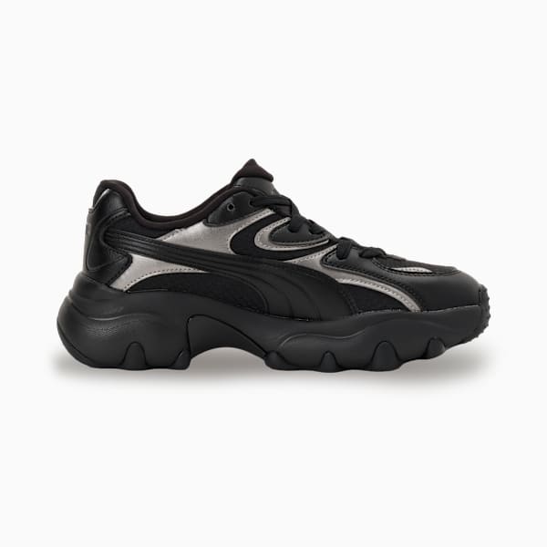 ウィメンズ パルサー ライト シャインメリー スニーカー, PUMA Black-Puma Aged Silver-Glacial Gray, extralarge-JPN