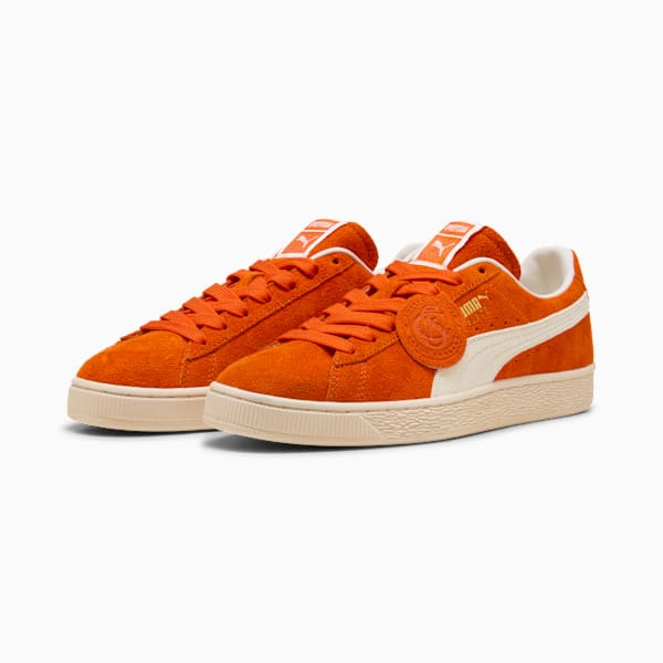 Suede Charles F. Stead IV Unisex, Orange Glo-PUMA White, extralarge