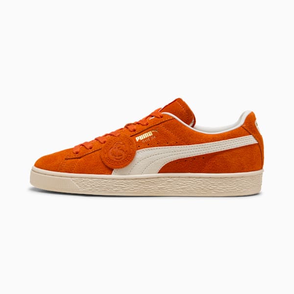 Suede Charles F. Stead IV Unisex, Orange Glo-PUMA White, extralarge