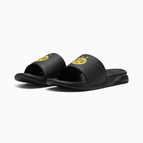 Softride Teamcat BVB Slides Unisex, PUMA Black-Faster Yellow-Victory Gold, extralarge
