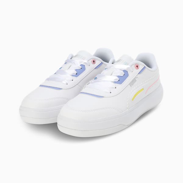 Tori Pixie V1 Women's All-day Comfort Sneakers, PUMA White-Lavendar Pop-Pale Lemon-PRISM PINK, extralarge-IND