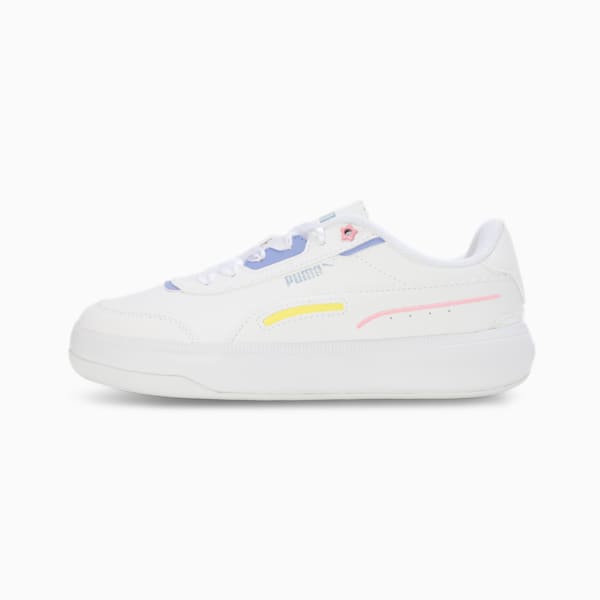 Tori Pixie V1 Women's All-day Comfort Sneakers, PUMA White-Lavendar Pop-Pale Lemon-PRISM PINK, extralarge-IND
