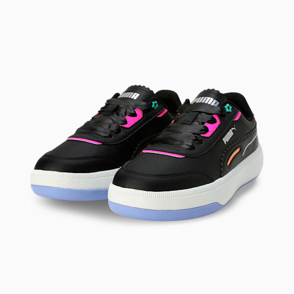 Tori Pixie V1 Women's All-day Comfort Sneakers, PUMA Black-Elektro Purple-Orange Peach-Ravish, extralarge-IND