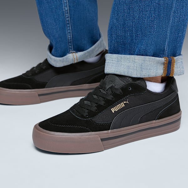 Court Classic Vulcanized Men's Sneakers, PUMA Black-PUMA Gold, extralarge
