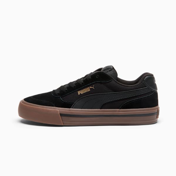 Court Classic Vulcanized Men's Sneakers, PUMA Black-PUMA Gold, extralarge