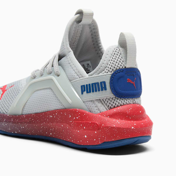 Tenis para niños Enzo 5 Speckle Fade Soft, Cool Light Gray-Blazing Blue-For All Time Red, extralarge