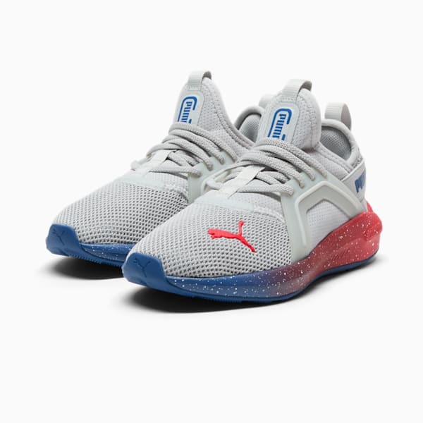 Tenis para niños Enzo 5 Speckle Fade Soft, Cool Light Gray-Blazing Blue-For All Time Red, extralarge