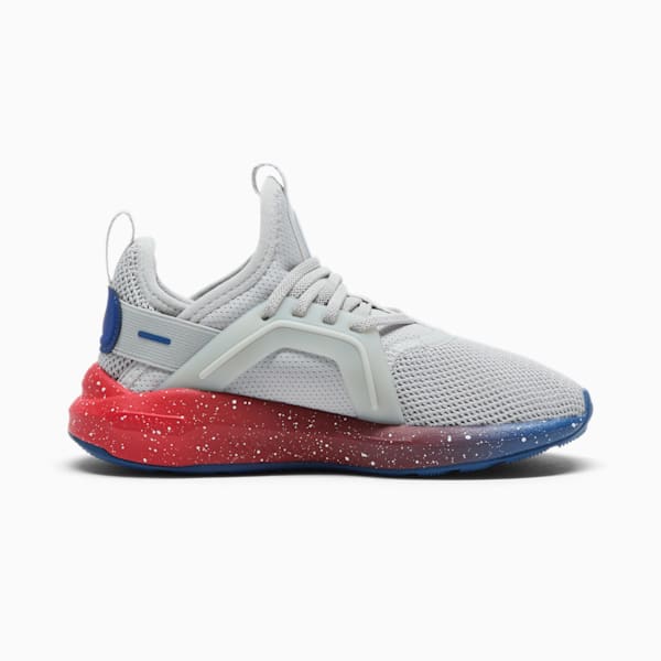 Soft Enzo 5 Speckle Fade Little Kids' Sneakers, Cool Light Gray-Blazing Blue-For All Time Red, extralarge