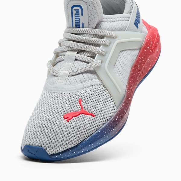 Tenis para niños Enzo 5 Speckle Fade Soft, Cool Light Gray-Blazing Blue-For All Time Red, extralarge