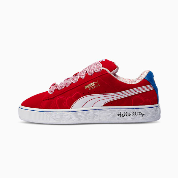Tenis de gamuza para mujer XL Red Bow PUMA x HELLO KITTY® AND FRIENDS, For All Time Red-PUMA White-Mountain Blue, extralarge