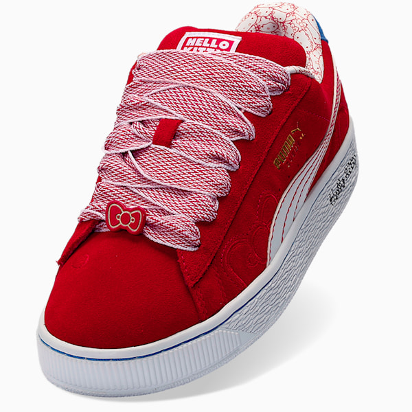 Tenis de gamuza para mujer XL Red Bow PUMA x HELLO KITTY® AND FRIENDS, For All Time Red-PUMA White-Mountain Blue, extralarge
