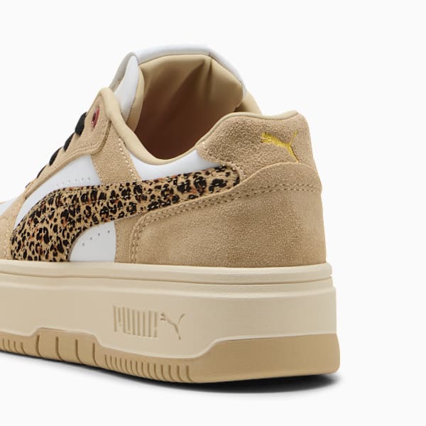 Rebound Femme Low Animal Flair Sneakers Women, PUMA White-Toasted Almond-Exotic Red, extralarge-GBR