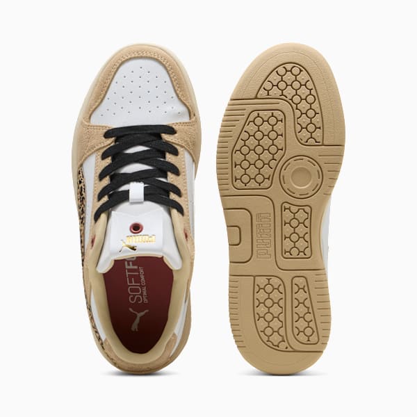 Rebound Femme Low Animal Flair Sneakers Women, PUMA White-Toasted Almond-Exotic Red, extralarge-GBR