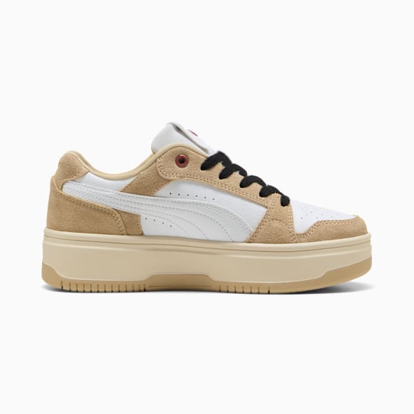 Rebound Femme Low Animal Flair Sneakers Women, PUMA White-Toasted Almond-Exotic Red, extralarge-GBR