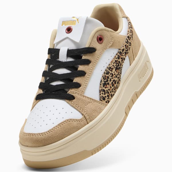 Rebound Femme Low Animal Flair Sneakers Women, PUMA White-Toasted Almond-Exotic Red, extralarge-GBR