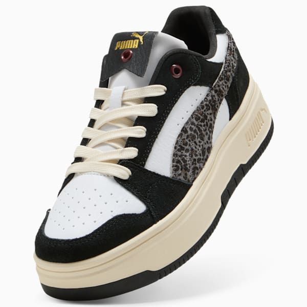 Rebound Femme Low Animal Flair Sneakers Women, PUMA White-PUMA Black-Alpine Snow, extralarge-GBR