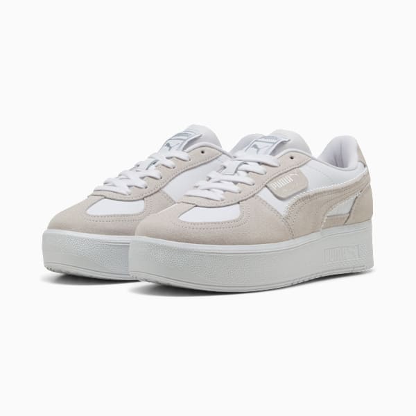 Palermo Elevata Winter Bliss Women's Platform Sneakers, PUMA White-Feather Gray, extralarge