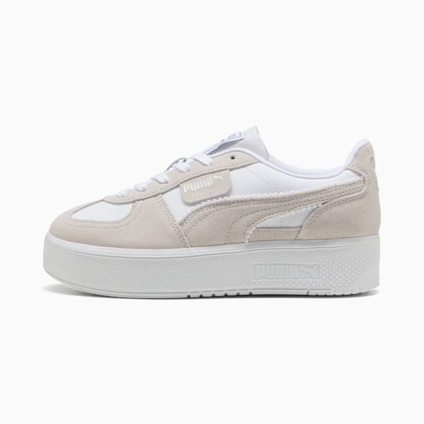 Tenis de plataforma Palermo Elevata Winter Bliss para mujer, PUMA White-Feather Gray, extralarge