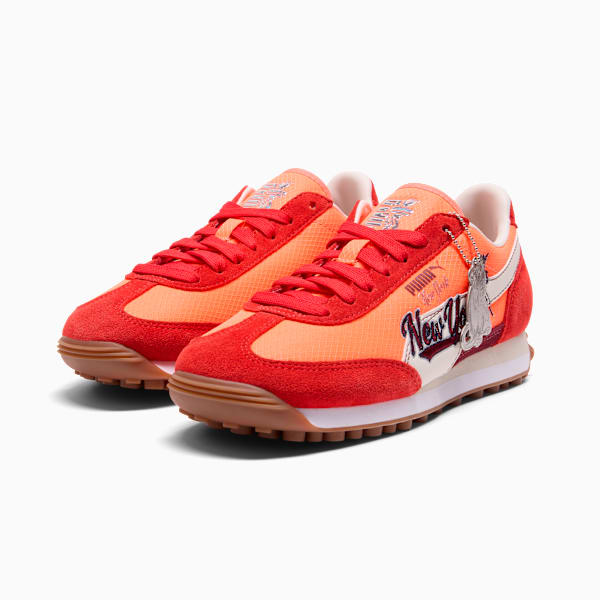 Easy Rider NYC Graffiti Women's Sneakers, For All Time Red-Glowing Red-Ruby Shimmer, extralarge