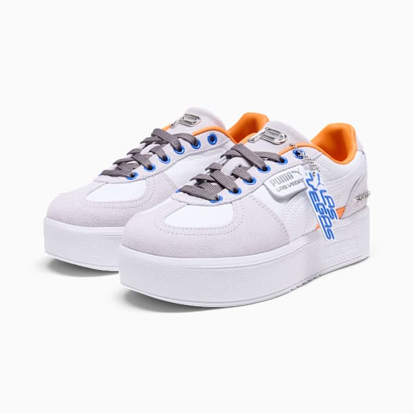 Palermo Elevata Club FlagWns Women, PUMA White-Silver Mist-Orange Glo, extralarge