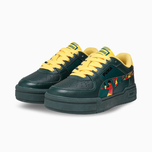 CA Pro Curious Explorer Kids' Colourblock Shoes, Green Terrain-Sunny Yellow-For All Time Red, extralarge-IND