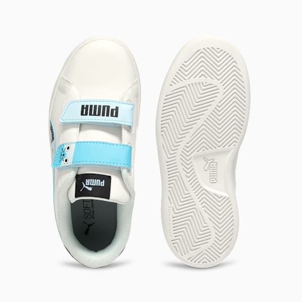 PUMA Smash Mittens Kids' Sneakers, Warm White-Aqua-PUMA Black, extralarge-IND
