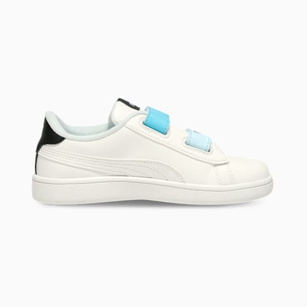 PUMA Smash Mittens Kids' Sneakers, Warm White-Aqua-PUMA Black, extralarge-IND
