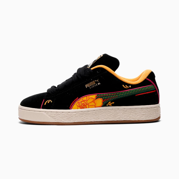 Suede XL La Catrina Sneakers Unisex, PUMA Black-Yellow Sizzle-Pinktastic-Vine, extralarge