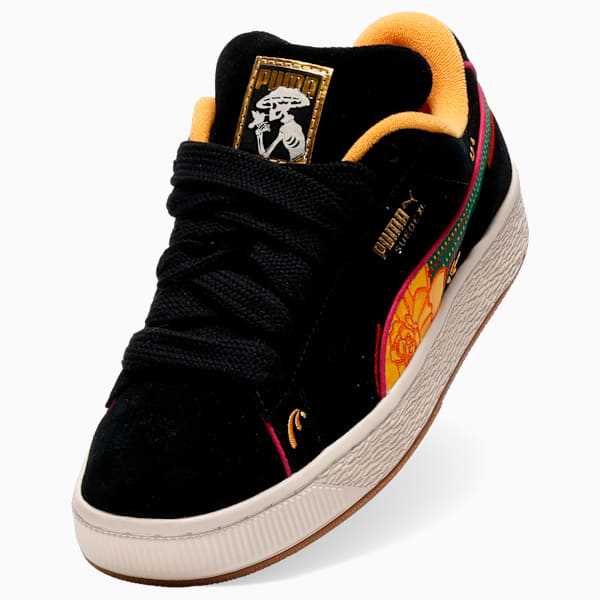 Suede XL La Catrina Sneakers Unisex, PUMA Black-Yellow Sizzle-Pinktastic-Vine, extralarge