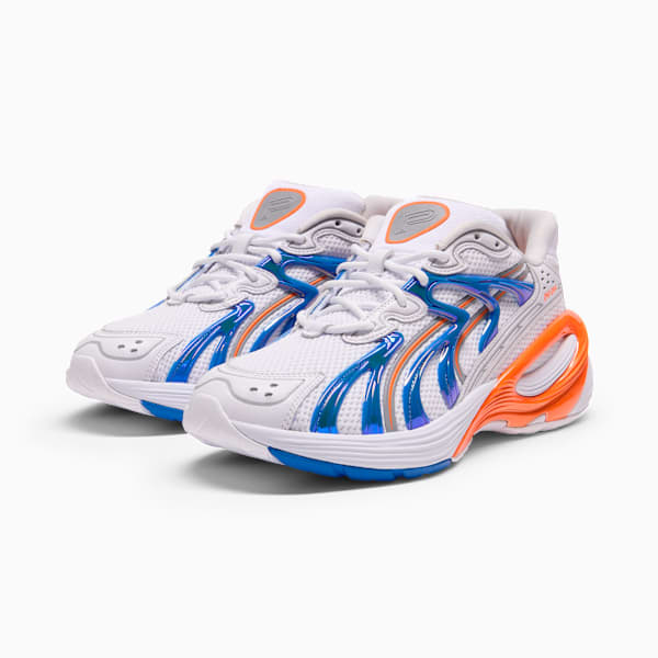 Tenis Inverse Club Flagship unisex, PUMA White-Mountain Blue-Orange Glo, extralarge