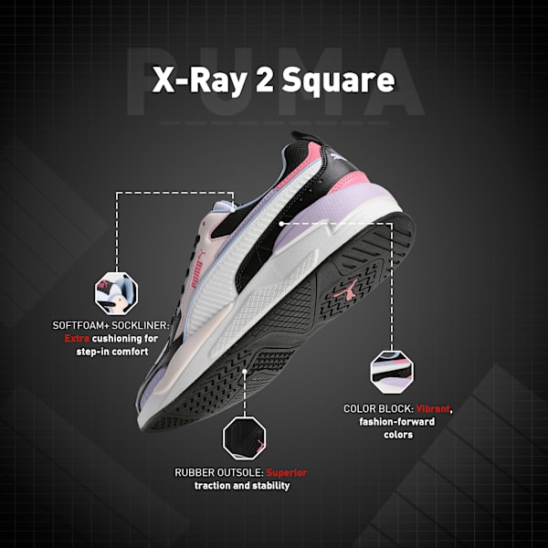 X-Ray 2 Square Women’s Superior Comfort Casual Shoes, PUMA Black-PUMA White-Vivid Violet, extralarge-IND