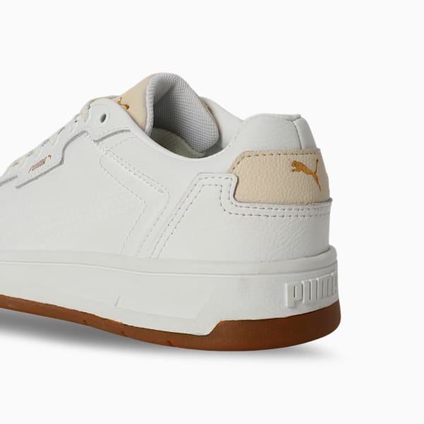 Court Classic Lux Women's Sneakers, PUMA White-Alpine Snow-PUMA Gold, extralarge-IND