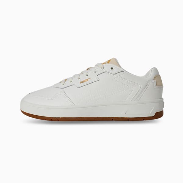 Court Classic Lux Women's Sneakers, PUMA White-Alpine Snow-PUMA Gold, extralarge-IND