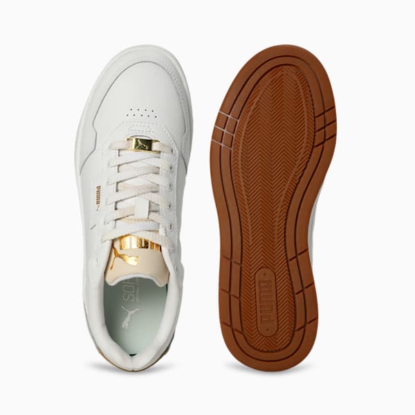 Court Classic Lux Women's Sneakers, PUMA White-Alpine Snow-PUMA Gold, extralarge-IND