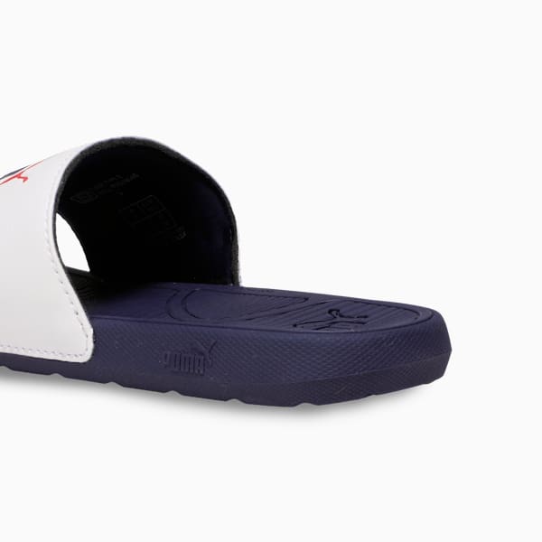 Cool Cat 2.0 Kids' Lightweight Slides, PUMA White-PUMA Navy-For All Time Red, extralarge-IND