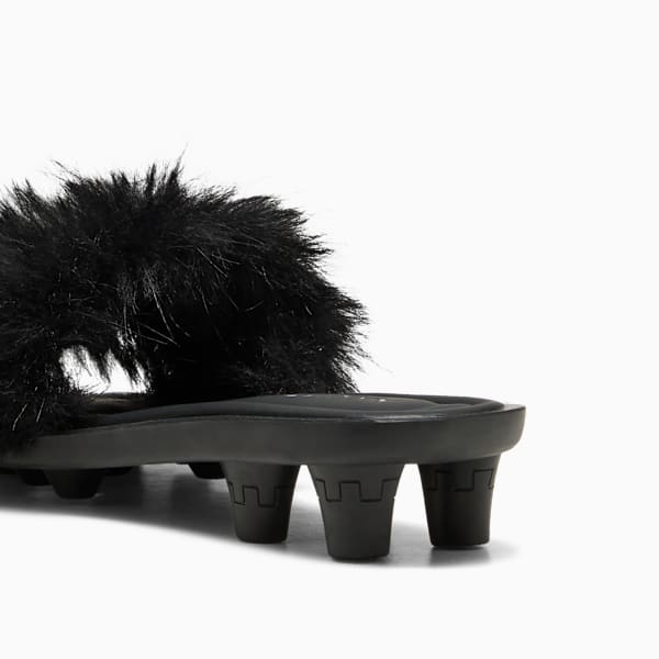 PUMA X FENTY Slide Chic Fur, PUMA Black-PUMA Silver, extralarge