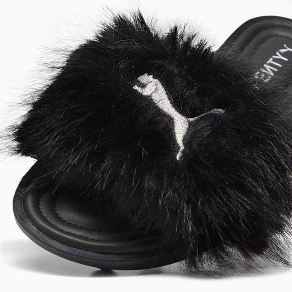 PUMA X FENTY Slide Chic Fur, PUMA Black-PUMA Silver, extralarge