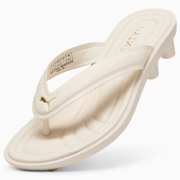 FENTY x PUMA Cat Cleat Slides Women, Alpine Snow-PUMA Gold, extralarge