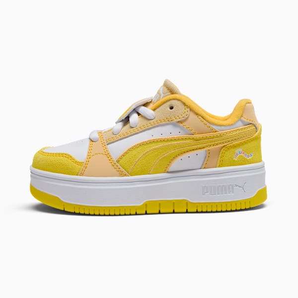 Rebound Femme Junie Sneakers Little Kids, Speed Yellow-Chamomile-PUMA White, extralarge