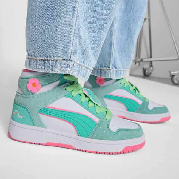 Rebound Layup Graciela Sneakers Big Kids, Mint-PUMA White-Mint Melt, extralarge
