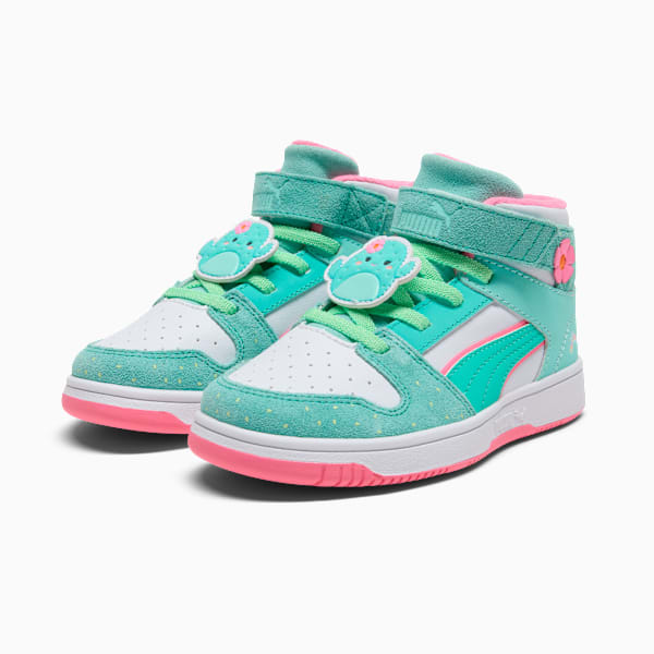 Rebound Layup Graciela Sneakers Little Kids, Mint-PUMA White-Mint Melt, extralarge
