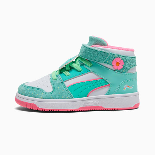 Rebound Layup Graciela Sneakers Little Kids, Mint-PUMA White-Mint Melt, extralarge