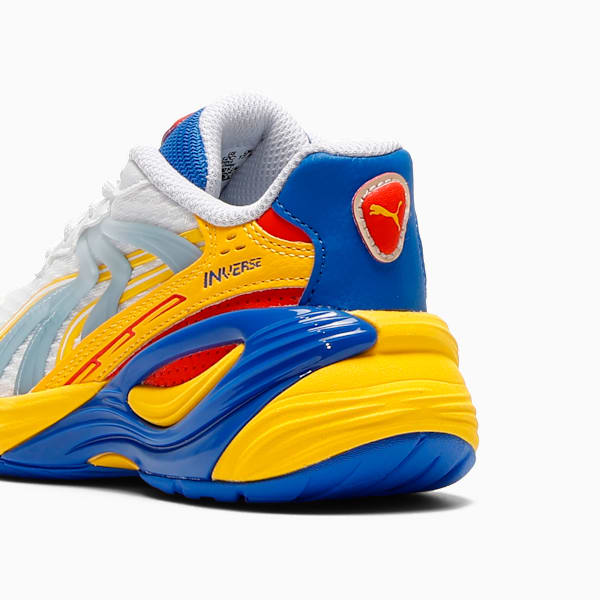 Inverse Armored Sneakers Kids, PUMA White-Pelé Yellow-Mountain Blue, extralarge