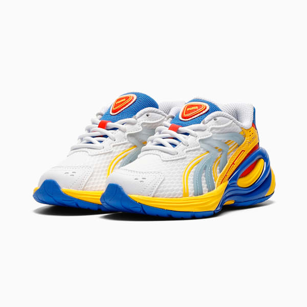 Inverse Armored Sneakers Kids, PUMA White-Pelé Yellow-Mountain Blue, extralarge