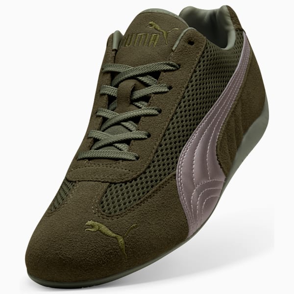 Tenis Speedcat Premium para mujer, Dark Olive-Matte Silver, extralarge