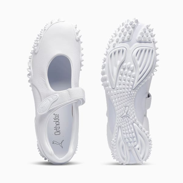 Mostro Fey Leather Sneakers Women, PUMA White, extralarge