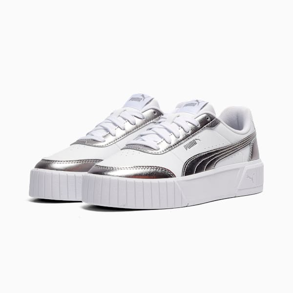 Sneakers Carina Mia Metallic Femme, PUMA White-Matte Silver-PUMA Silver, extralarge