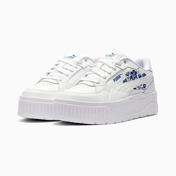 Karmen II Idol Vintage Flower Sneakers Women, PUMA White-Cobalt Glaze-PUMA Team Royal, extralarge