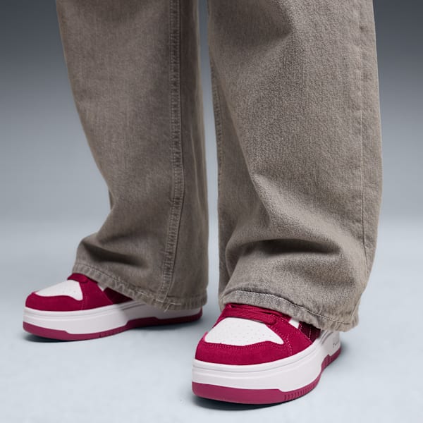 Rebound Femme Satin Women's Mid-Top Sneakers, Berry-PUMA White-PUMA Gold, extralarge